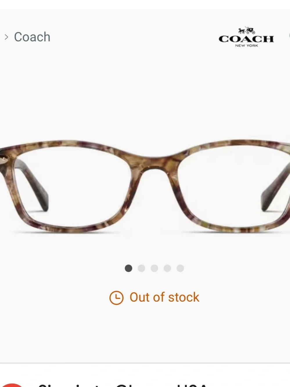 COACH Tortoiseshell Reading Glasses - Brown Multi Tone